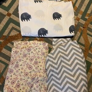 Set of Three Patterned crib sheets